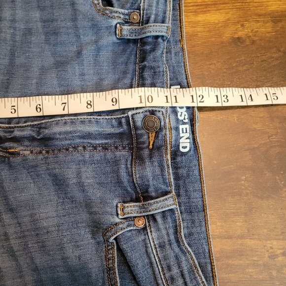 Lands End Jeans Women 12 Straight Crop Medium Dark Wash Soft Stretch Comfort - Picture 9 of 12